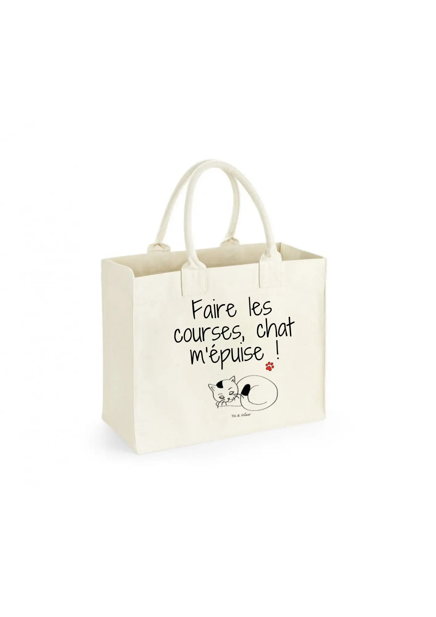 Sac shopping "Faire les courses chat m'épuise" Toi & Miaw